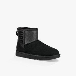 Ugg Classic Mini Sparkle Women Classic Boots Black (4870PDJUA)